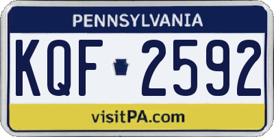 PA license plate KQF2592