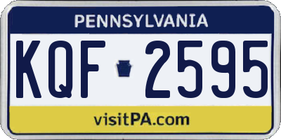 PA license plate KQF2595