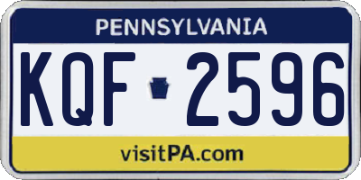 PA license plate KQF2596