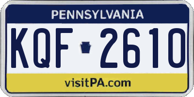 PA license plate KQF2610