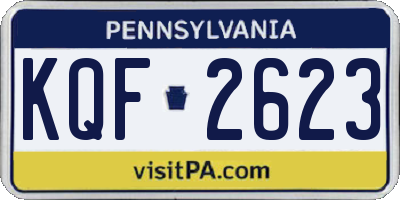 PA license plate KQF2623