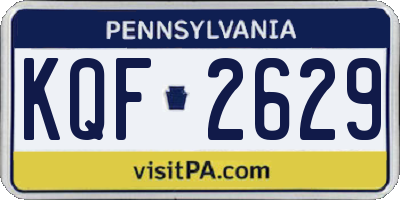 PA license plate KQF2629