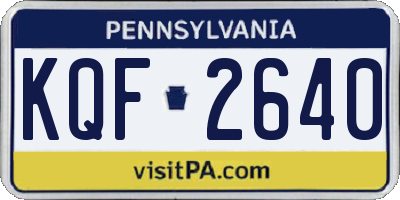 PA license plate KQF2640