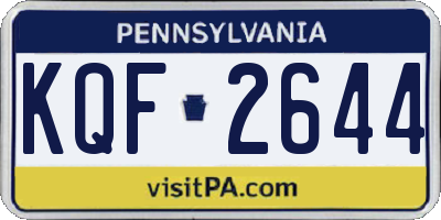 PA license plate KQF2644
