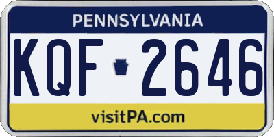 PA license plate KQF2646