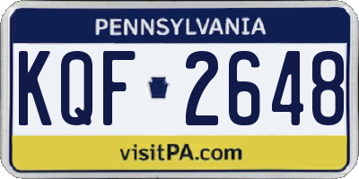PA license plate KQF2648