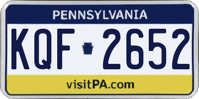 PA license plate KQF2652