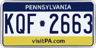 PA license plate KQF2663