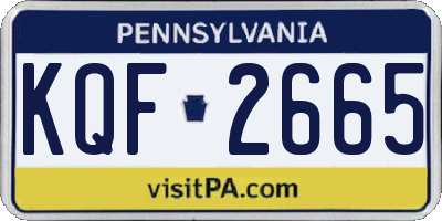PA license plate KQF2665