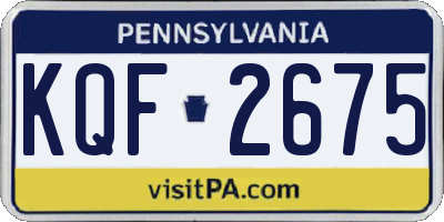 PA license plate KQF2675