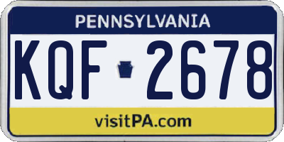 PA license plate KQF2678