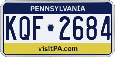 PA license plate KQF2684