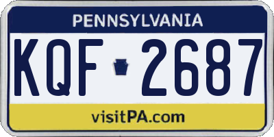 PA license plate KQF2687