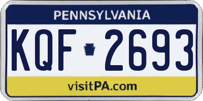 PA license plate KQF2693