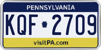 PA license plate KQF2709