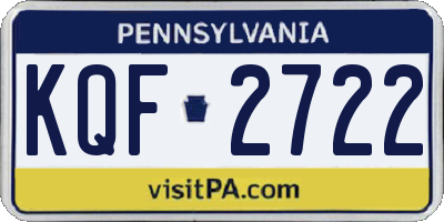 PA license plate KQF2722