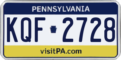 PA license plate KQF2728