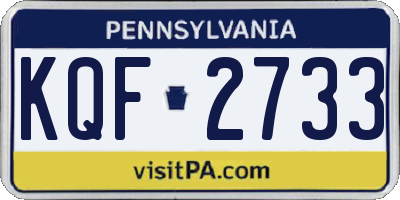 PA license plate KQF2733