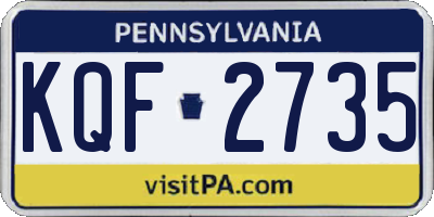 PA license plate KQF2735