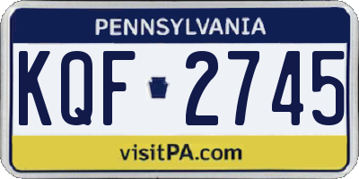 PA license plate KQF2745