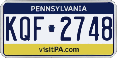 PA license plate KQF2748