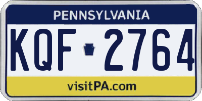 PA license plate KQF2764