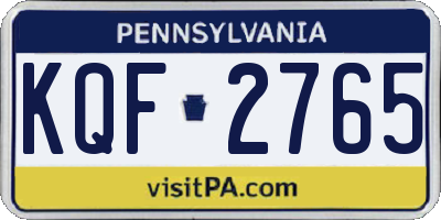 PA license plate KQF2765