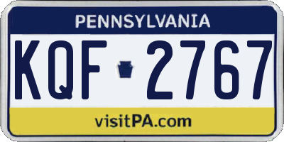 PA license plate KQF2767