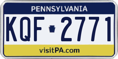 PA license plate KQF2771