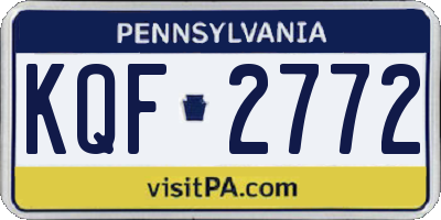PA license plate KQF2772