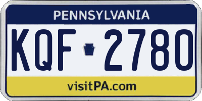 PA license plate KQF2780