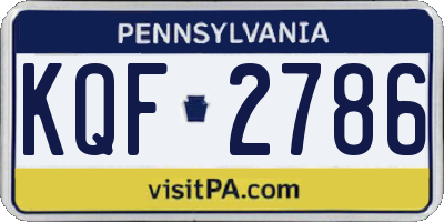 PA license plate KQF2786