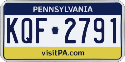 PA license plate KQF2791