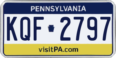 PA license plate KQF2797