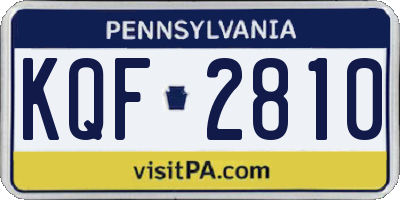 PA license plate KQF2810