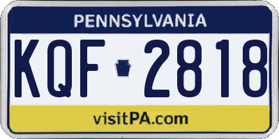 PA license plate KQF2818