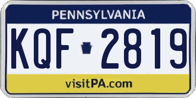 PA license plate KQF2819