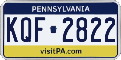 PA license plate KQF2822