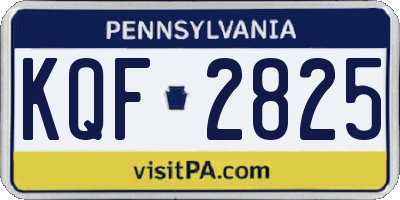 PA license plate KQF2825