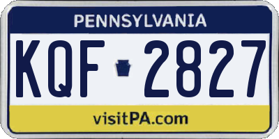 PA license plate KQF2827