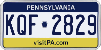 PA license plate KQF2829