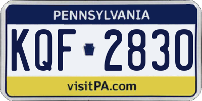 PA license plate KQF2830