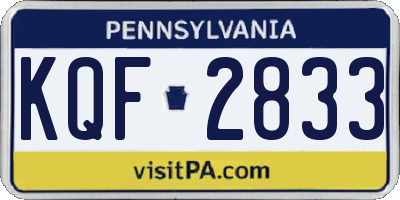 PA license plate KQF2833