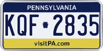 PA license plate KQF2835