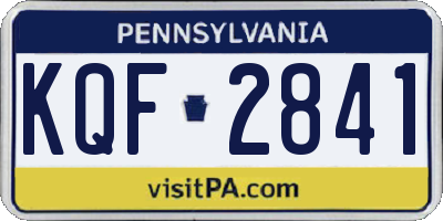 PA license plate KQF2841