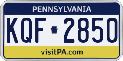 PA license plate KQF2850