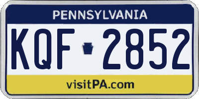 PA license plate KQF2852