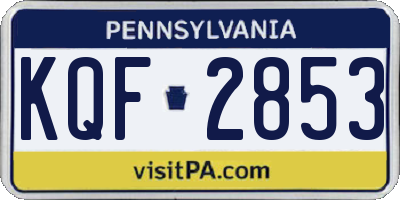 PA license plate KQF2853