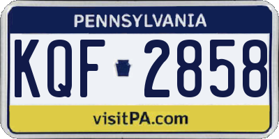 PA license plate KQF2858