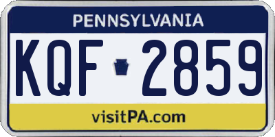 PA license plate KQF2859